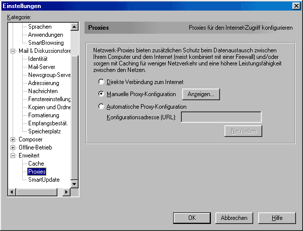 Netscape Proxy Einstellungen I